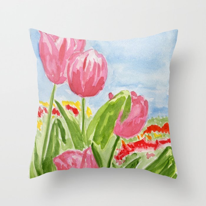 Tulips for Torvald Throw Pillow