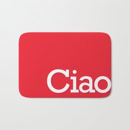 Ciao Bath Mat | White, Romanchak, Digital, Sasharomanchak, Sasha, Italy, Italian, Font, Ciao, Typography 