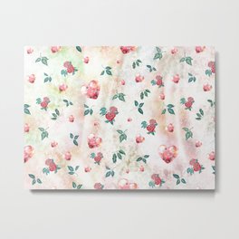 Roses and hearts - Coloured pencil drawing Metal Print | Pattern, Colored Pencil, Flowers, Colours, Summercolours, Creative, Summer, Gift, Heart, Emotions 