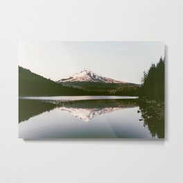 Mount Hood Reflection Metal Print | Photo, Peak, Nature, Digital, Reflection, Snow, Spring, Mounthood, Forest, Lake 