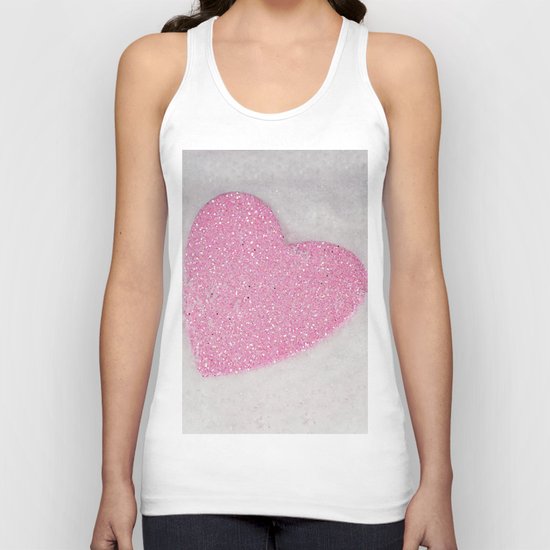 Pink Snow heart Unisex Tank Top