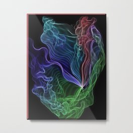 Pleated Rainbow Aurora String Theory Art #5 Metal Print | Red, Blue, Green, Stringart, Pink, Coral, Purple, Theoretical, Graphicdesign, Nightsky 