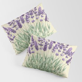 Vintage botanical print - Lavender Pillow Sham
