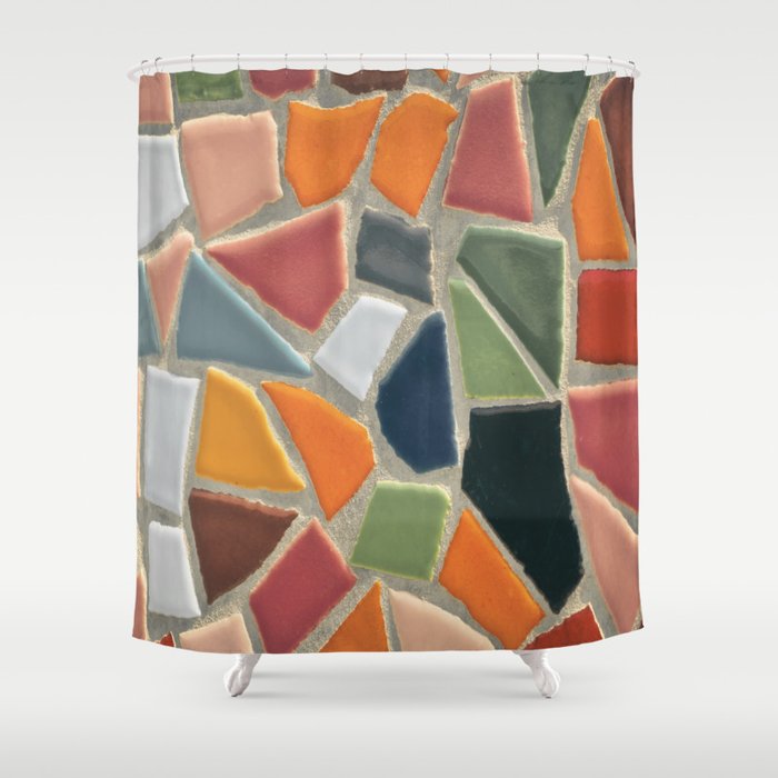  Marble Mosaic Surface Floor Seamless Pattern Shower Curtain
