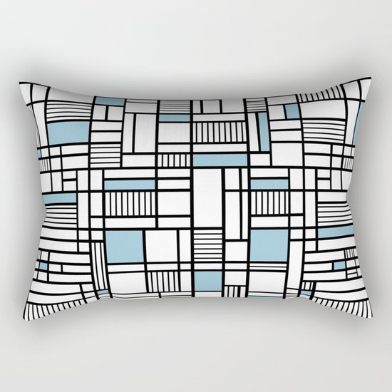 Map Lines Sky Blue Rectangular Pillow