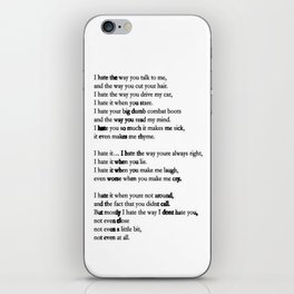 10 Things i Hate About You - Poem iPhone Skin