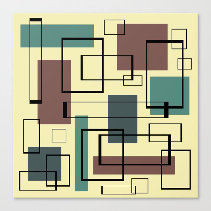 Mid Century Modern Rectangles Leinwanddruck Mid Century Modern Rectangles Leinwanddruck