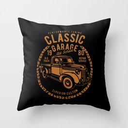 classic garage Throw Pillow