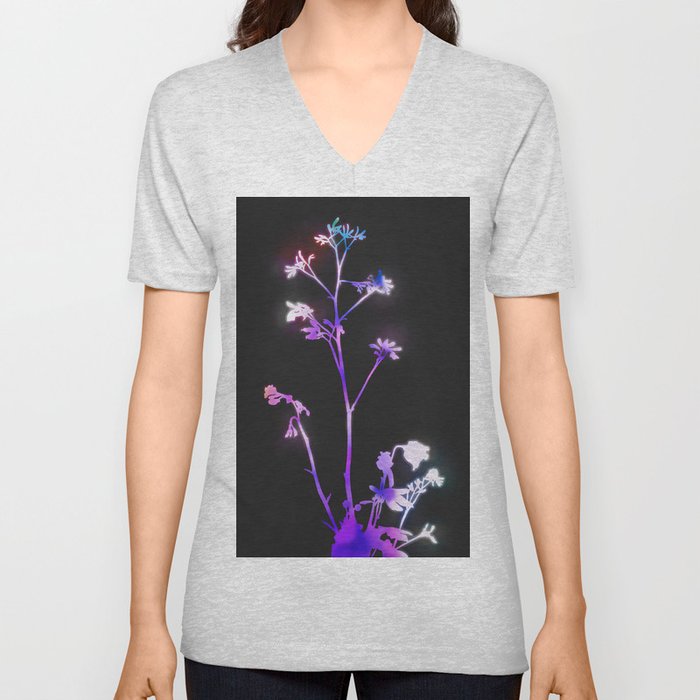 Florescence Purple V Neck T Shirt