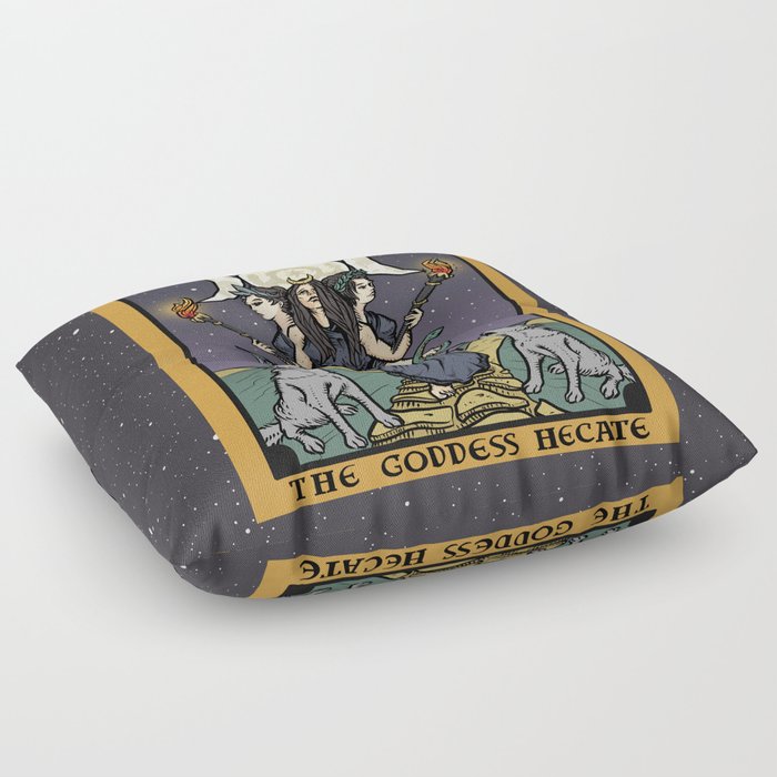 The Godddess Hecate In Tarot Card Floor Pillow