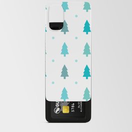 White Blue Beautiful Christmas Patterns Tree Android Card Case