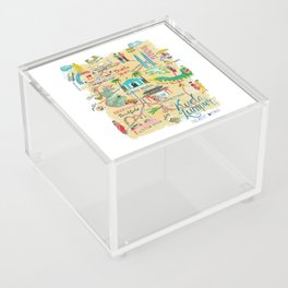 Illustrative map Kuala Lumpur Malaysia travel Acrylic Box