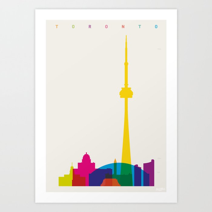 Shapes of Toronto. Accurate to scale Art Print