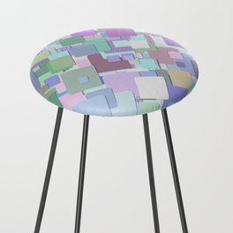 Multicolored Pastel Squares Counter Stool