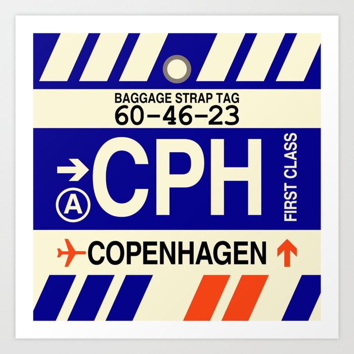 CPH Copenhagen • Code and Tag Design Art Print by YHMDesigns | Society6