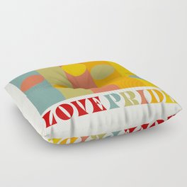 Love Pride - Retro Stripes and dots Floor Pillow