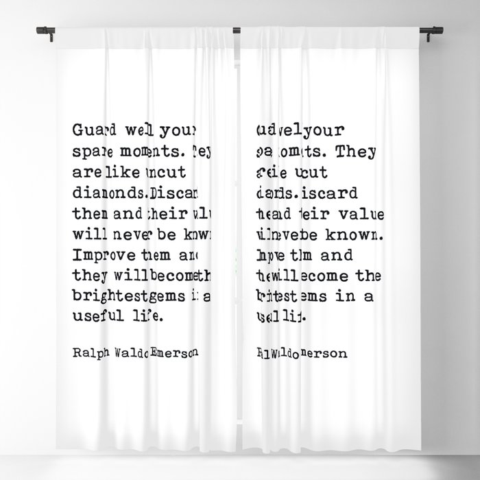 Guard Well Your Spare Moments, Ralph Waldo Emerson Quote Blackout Curtain