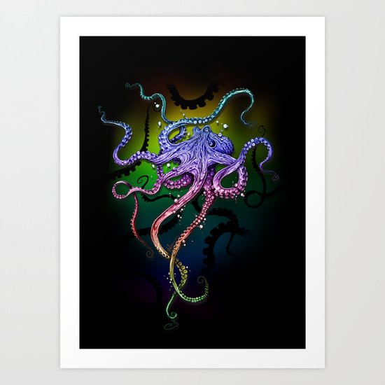 Rainbow Octopus Art Print