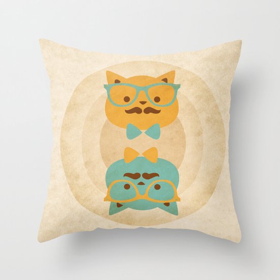 Vintage cats Throw Pillow