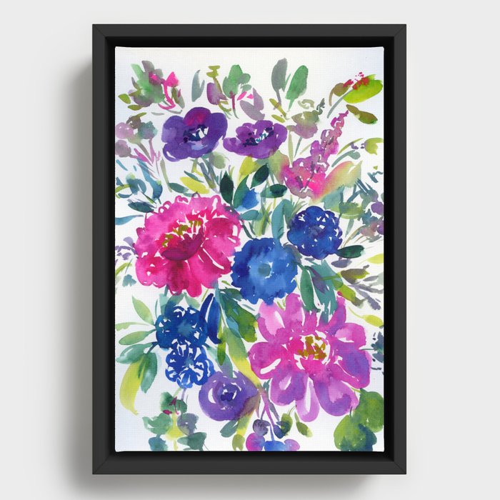 watercolor flowers N.o 9 Framed Canvas