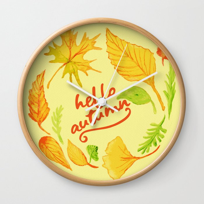 hello autumn Wall Clock