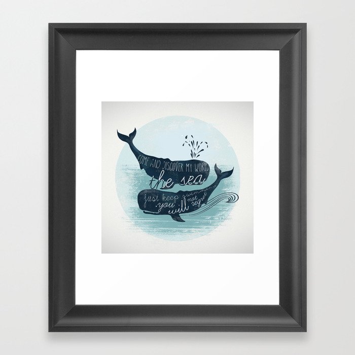 Moby Whale Framed Art Print