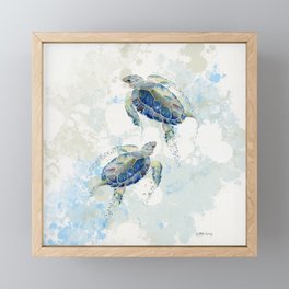 Swimming Together 2 - Sea Turtle  Framed Mini Art Print