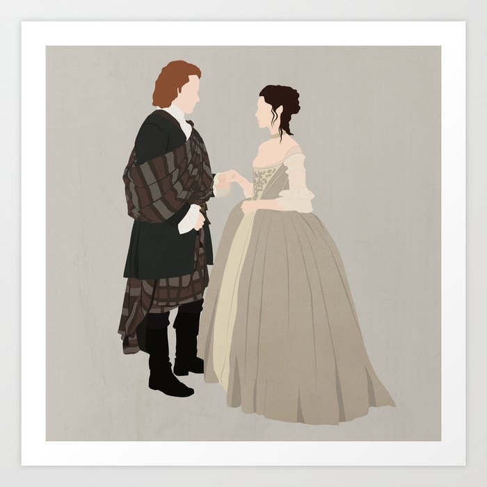 Outlander, Jamie and Claire Art Print