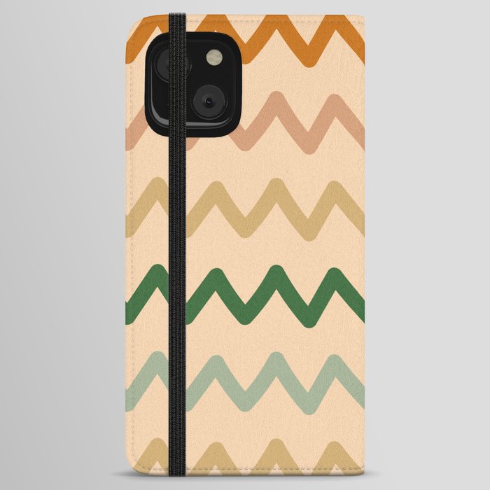 Neutral Retro Pattern iPhone Wallet Case