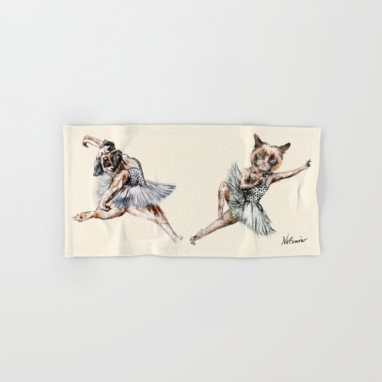 Hipster Ballerinas - Dog Cat Dancers Hand & Bath Towel