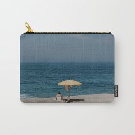 Ocean view from beach under yellow parasol | Fine Art Travel Photography | Portugal Ericeira Carry-All Pouch