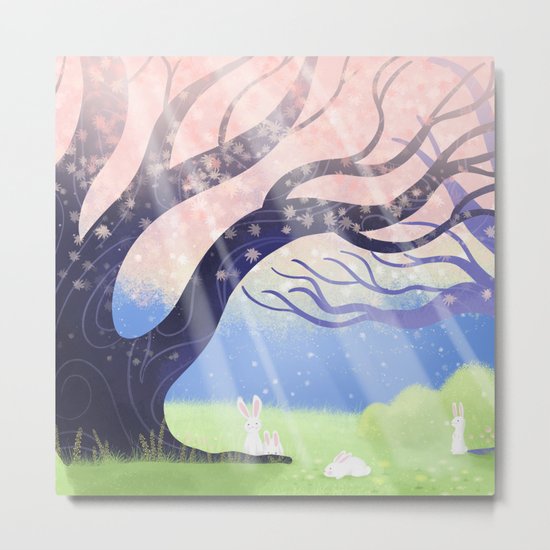 Soft Light On Soft Hares In Aloquil's Glades Metal Print