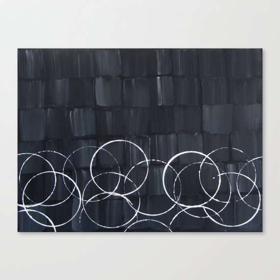No. 34 - Print of Original Acrylic Painting on canvas - 16" x 20" - (Black and white) Canvas Print