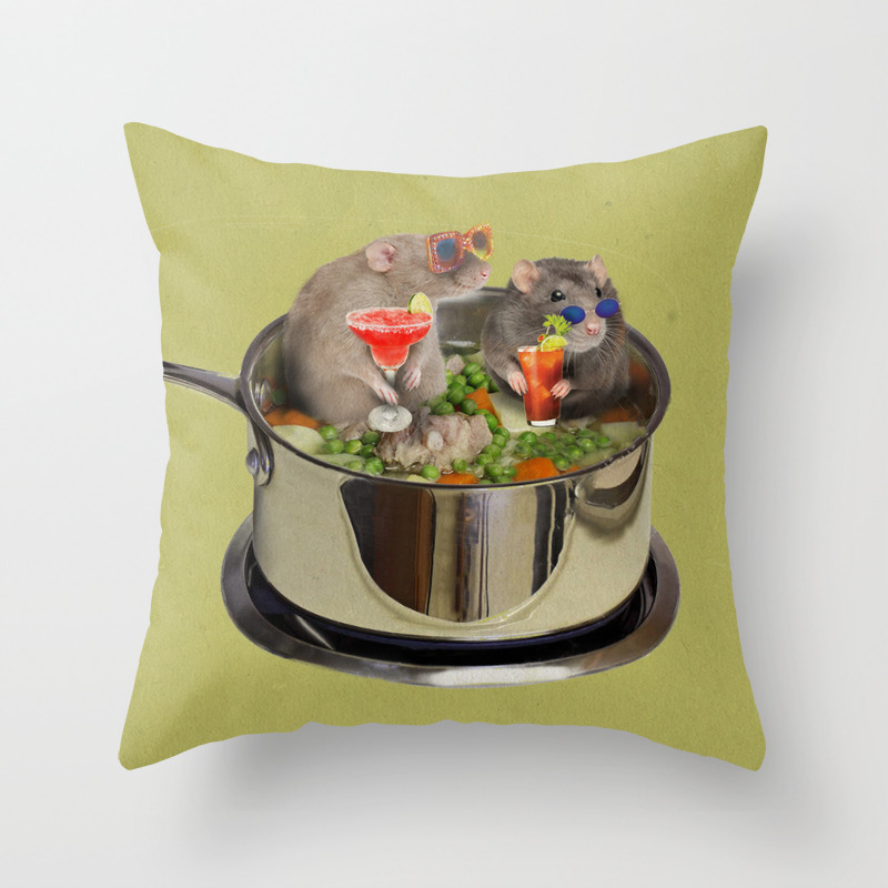 Rodant Vacation Throw Pillow By Alliekat32 Society6