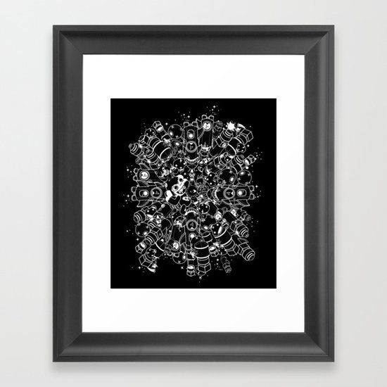 For Good For Evil - White on Black Framed Art Print