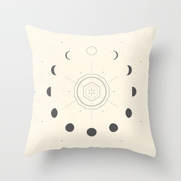 Moon Phases Light Throw Pillow