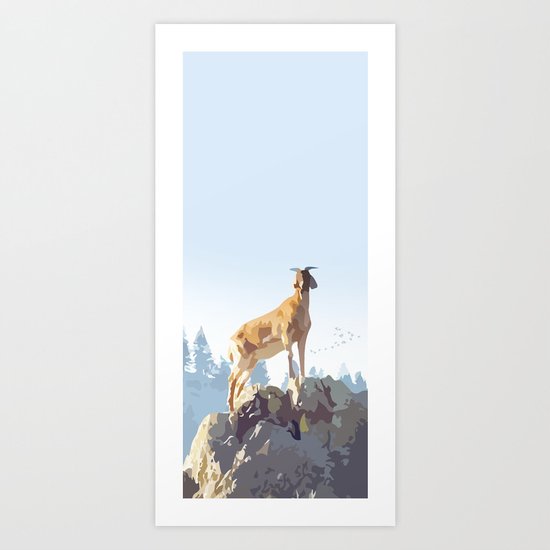 Mountain Goat Art Print