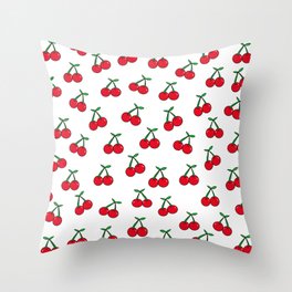 Cherries 1 (on white) Throw Pillow
