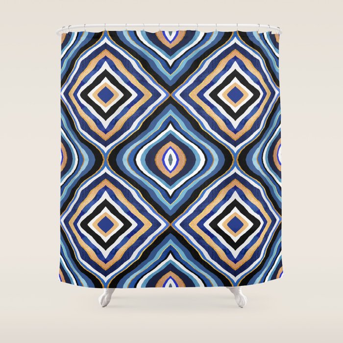 Blue Moroccan Shower Curtain By Elisabethfredriksson