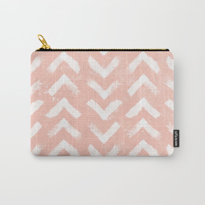 Paintbrush Arrow Pattern Blush Pink Carry-All Pouch