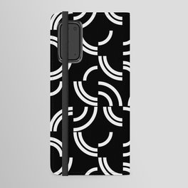 White curves on black background Android Wallet Case