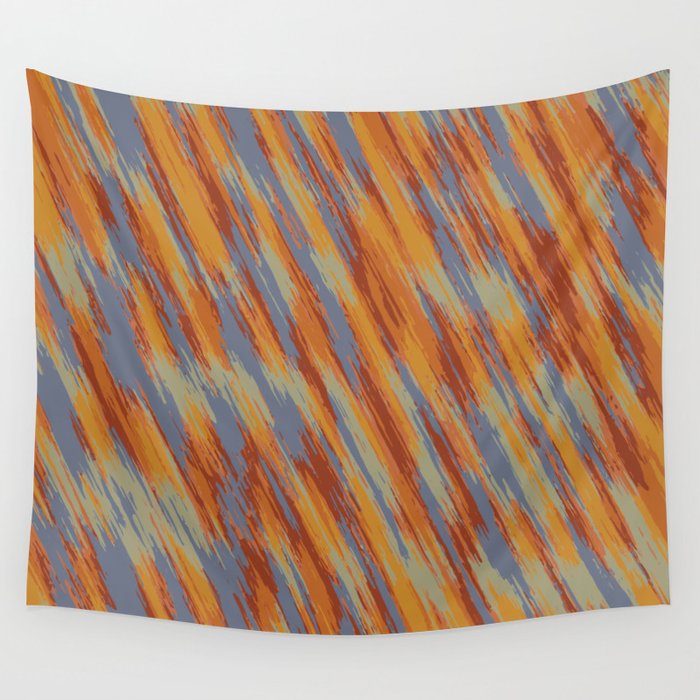orange brown and blue painting texture abstract background Wall Tapestry