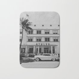 Miami Beach USA Ocean Drive Black&White | Fine Art Travel Photography Bath Mat