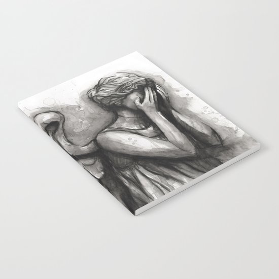 Weeping Angel Watercolor Doctor Who Art Notebook