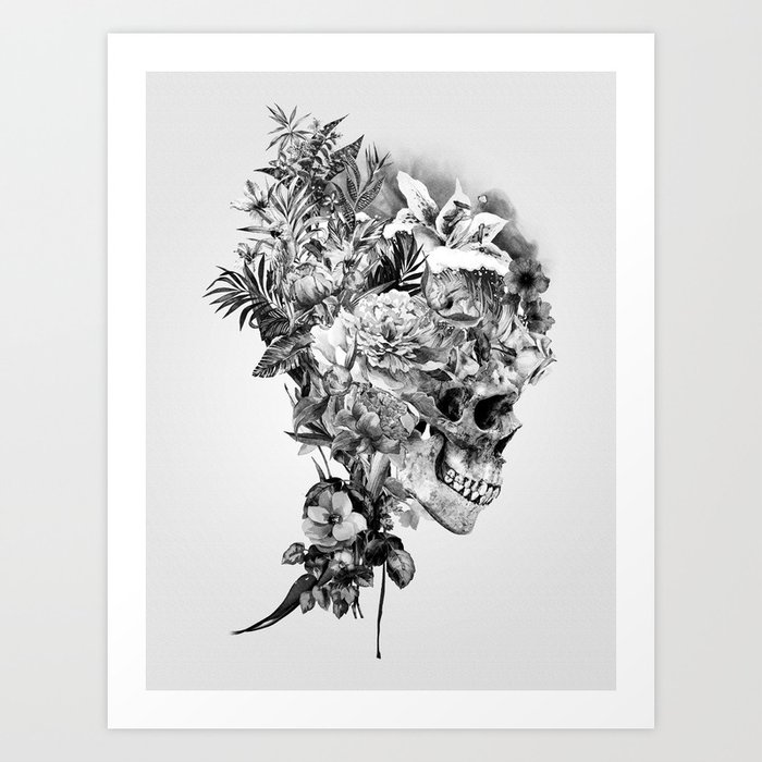 Skull VI BW Art Print
