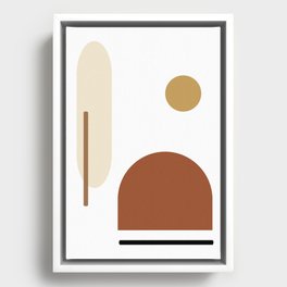 Funky Shapes Print Composition 13, Modern Art V1 Framed Canvas