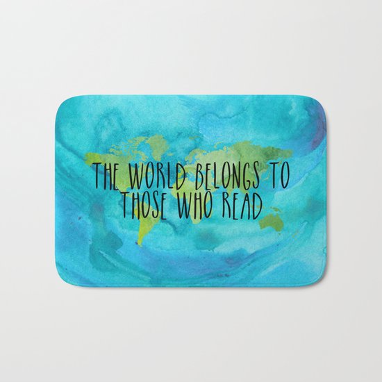 The World Belongs to Those Who Read - Watercolour Bath Mat