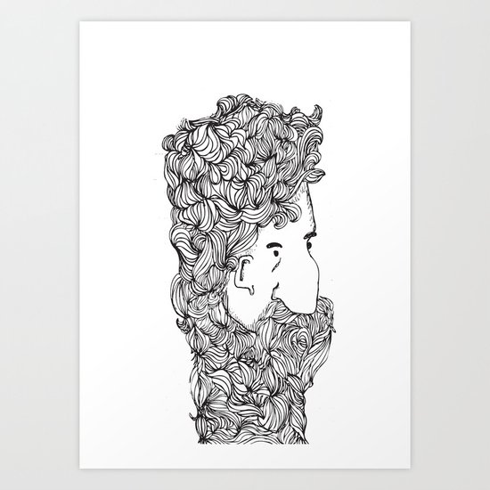 Bearded Man Art Print