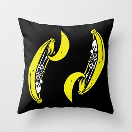 Banana Skeleton Throw Pillow