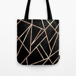 Classic Black Rose Gold Geo #1 (Faux Glitter) #geometric #decor #art #society6 Tote Bag